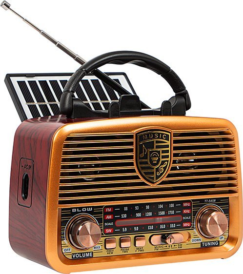 Radio portative Blow RA10, AM/FM, Bluetooth, me panel diellor, portokalli