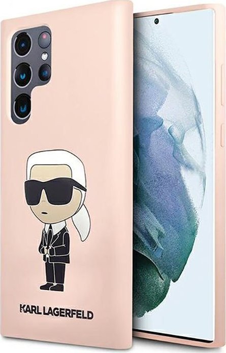 Mbulesë telefoni Karl Lagerfeld Silicone NFT Ikonik, Samsung Galaxy S23 Ultra, silikoni, rozë