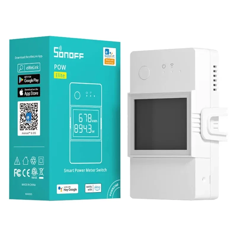Rilé inteligjente Wi-Fi Sonoff POW Elite POWR316D, 16A, matje energjie, i bardhë