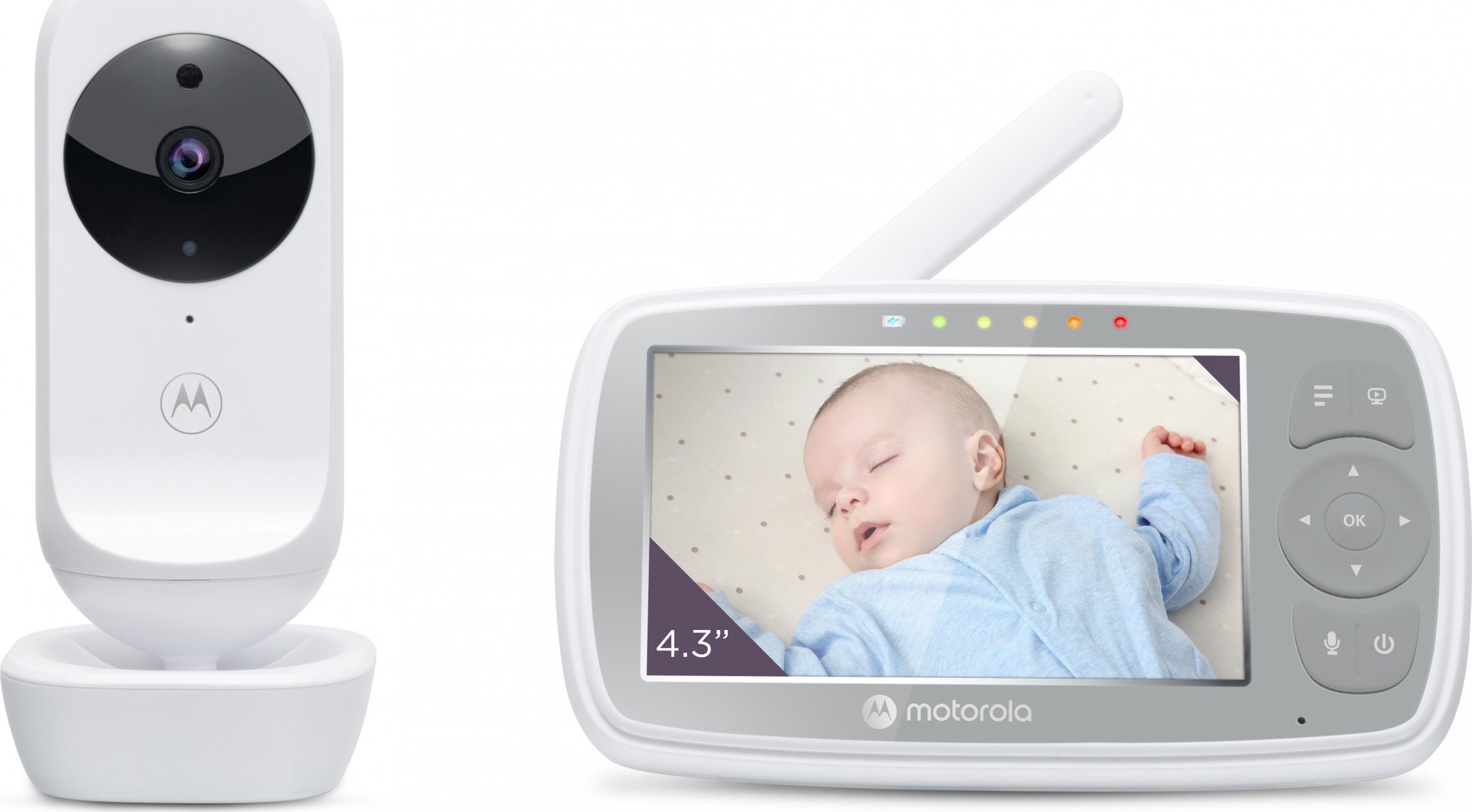 Monitor për bebe Motorola VM44 Connect, ekran 4.3", Wi Fi, i bardhë