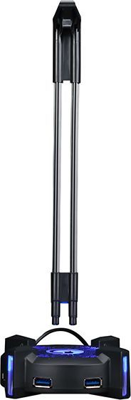 Mbajtëse për kufje Marvo, RGB, plastike, e zezë