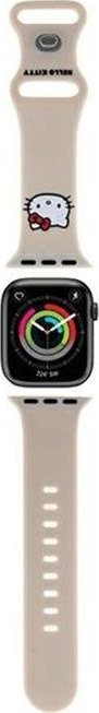 Rrip ore Apple Watch Hello Kitty, silikon, 38/40/41mm, bezhë