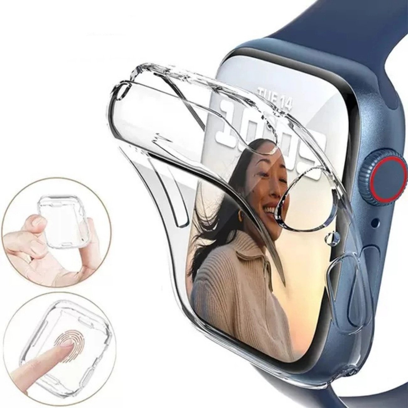 Mbrojtëse ore Hurtel Ultra Clear për Apple Watch Ultra 1 2 49mm, TPU fleksibël, transparente