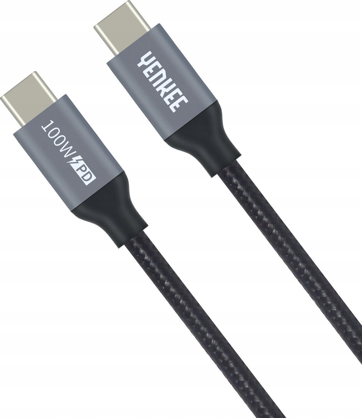 Kabllo USB-C Yenkee YCU 341, USB-C në USB-C, 1.5 m, 100 W, gri