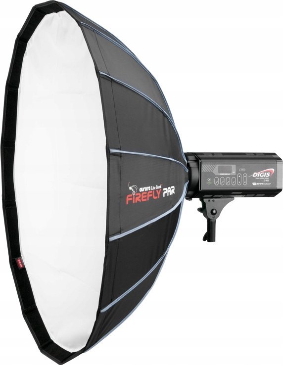 Софтбокс на преклоп Aurora Firefly Par Ø95cm, за бајонети Bowens Aurora Walimex, сребрен