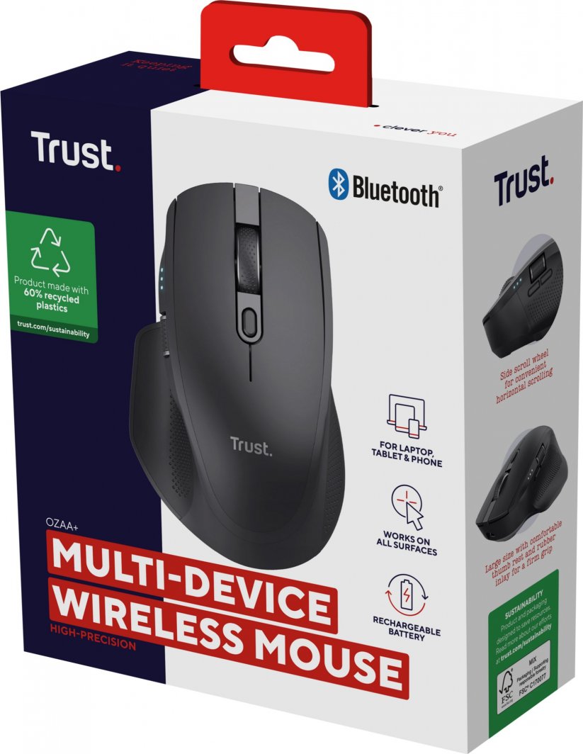 Maus Trust Ozaa+, wireless, USB, i zi