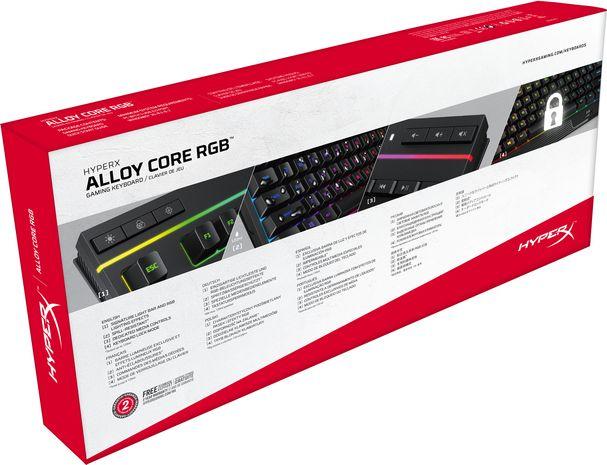 Tastierë HyperX Alloy Core, RGB, US, e zezë
