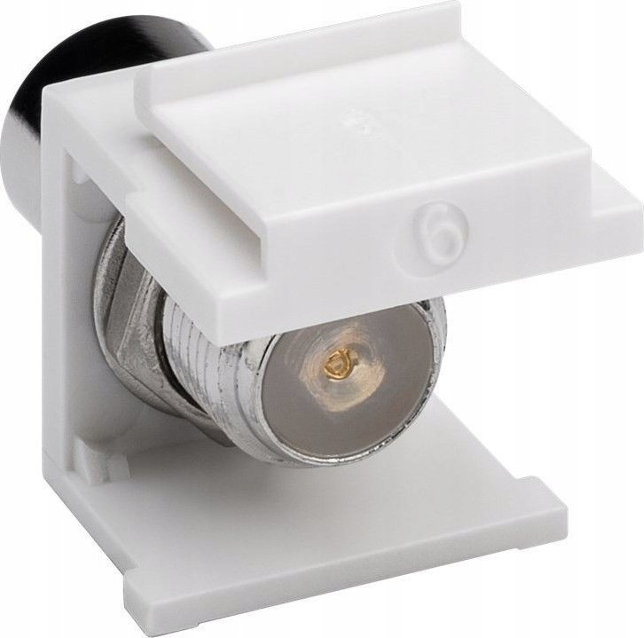 Adapter koaksial Goobay 79955, F konektor mashkull në femër, i sheshtë, i bardhë