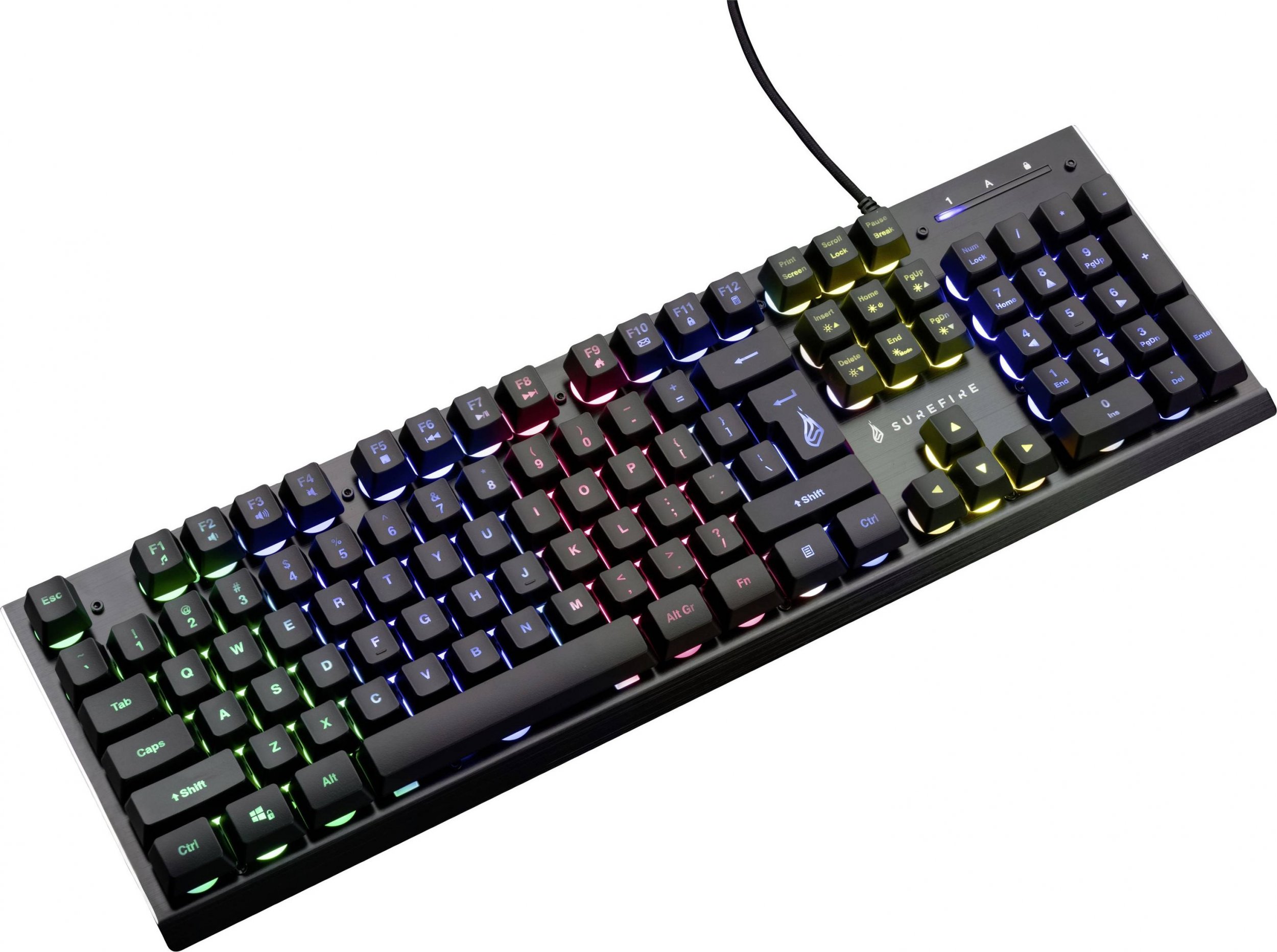 Tastierë gaming Surefire KingPin X2, USB, ndriçim RGB, e zezë