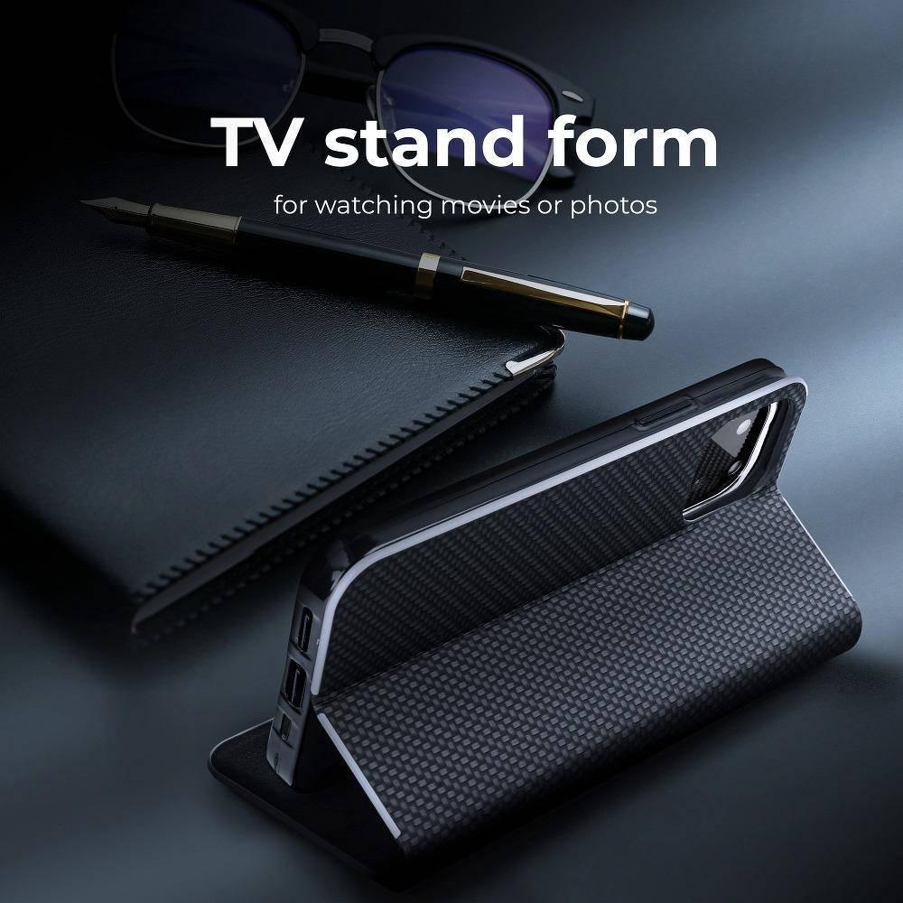 Kabllë telefoni Forcell LUNA Book Carbon, për Samsung A13 4G, e zezë