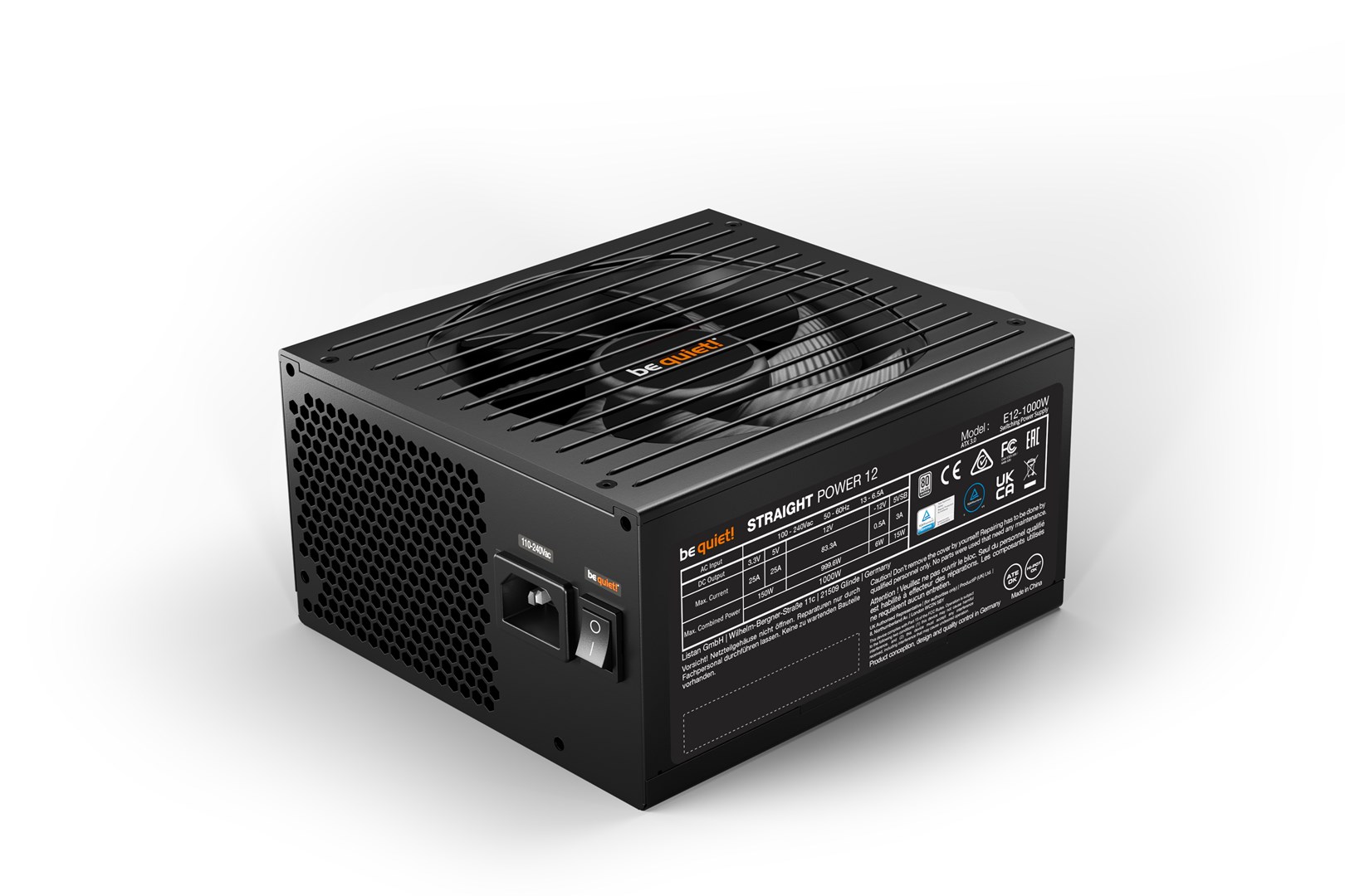 Burim energjie be quiet! BN338, 20+4 pin ATX, 1000 W