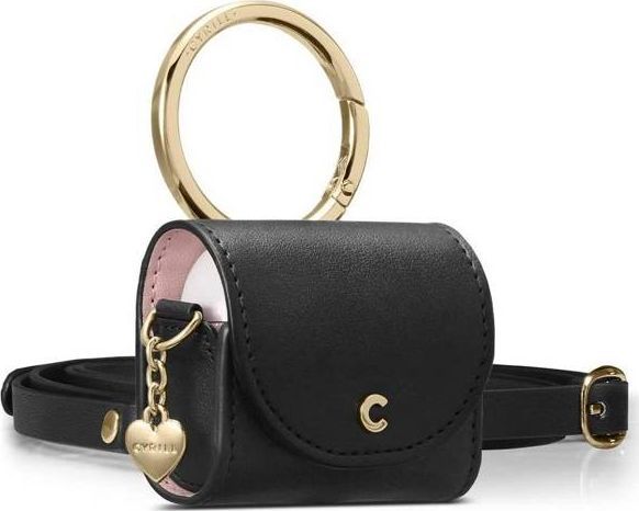 Çantë mbrojtëse Cyrill Mini Bag Classic për AirPods 3, lëkurë PU, e zezë