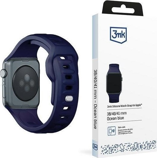 Rrip ore 3MK Silicone Watch Strap, për Apple Watch 38/40/41 mm, silikon, blu navy ocean