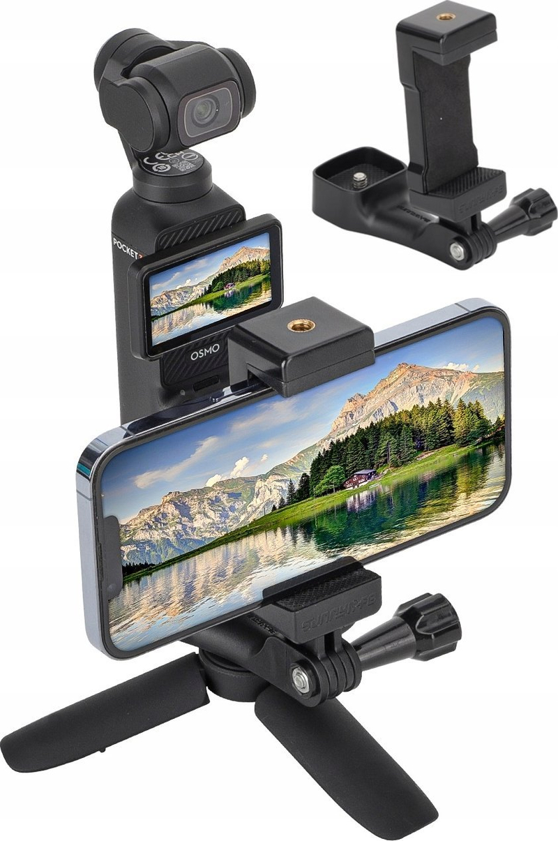 Adapter dore Sunnylife ZJ747 për DJI Osmo Pocket 3, për smartphone, plastikë rezistente, i zi