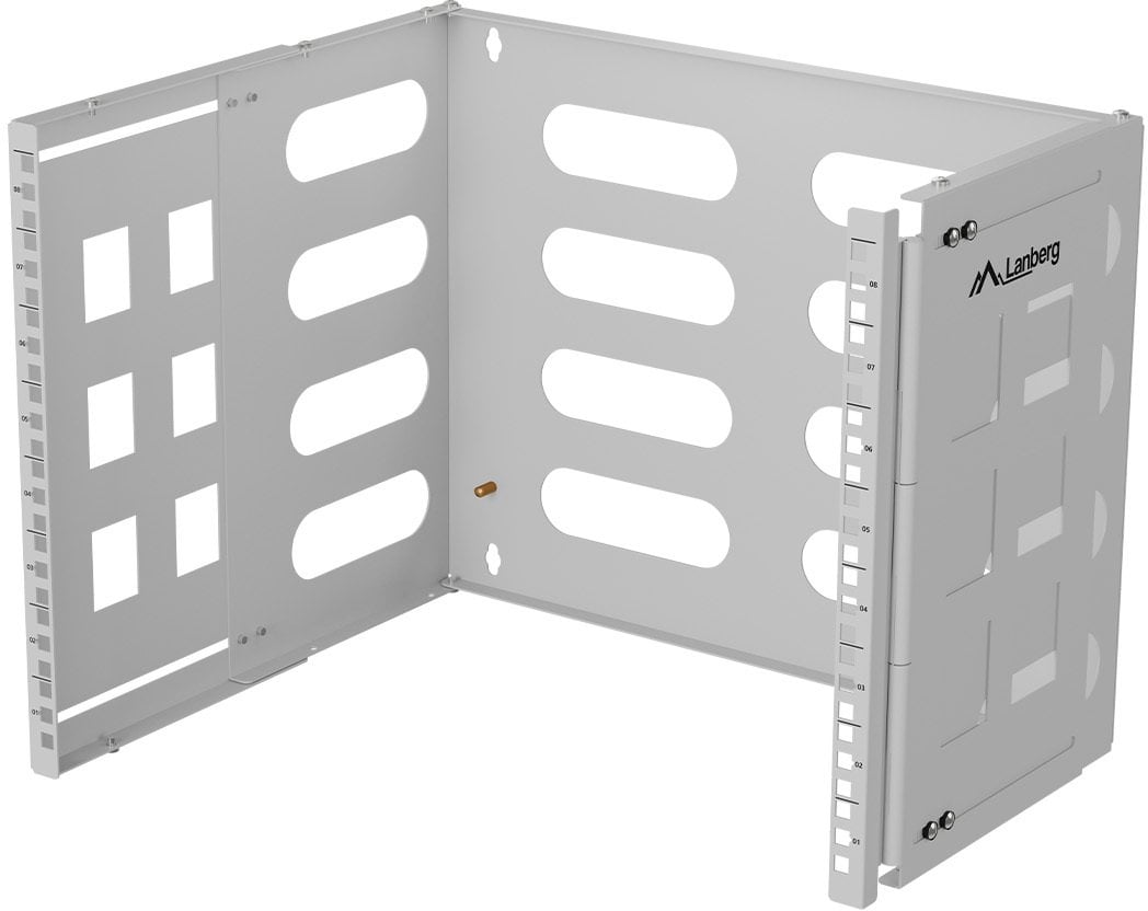 Kornizë RACK murale Lanberg, 19" 8U, e palosshme, gri