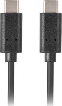 Кабел Lanberg (CA-CMCM-31CU-0005-BK), USB-C на USB-C, 0.5 м, црн