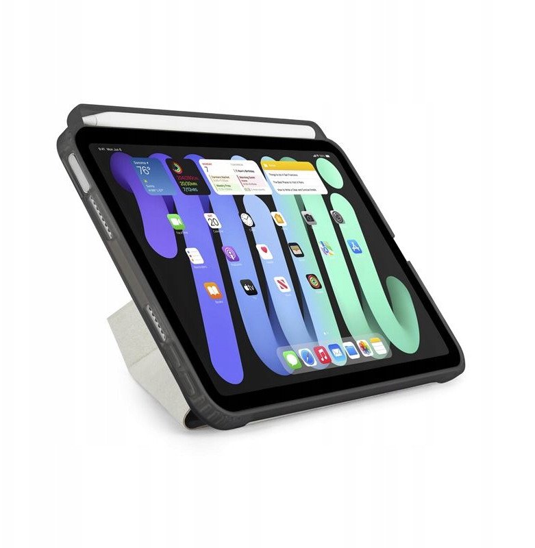 Mbulesë tabletë Pipetto Origami No3 Pencil Case, për iPad mini 2024 2021, me mbajtëse, e zezë