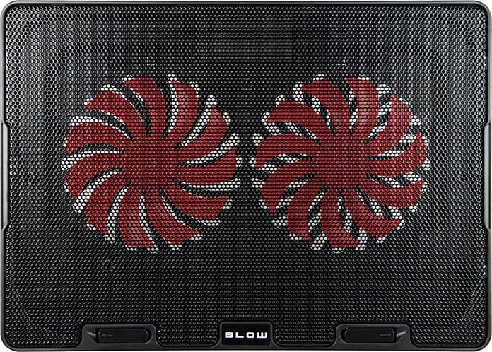 Bazë ftohëse laptop BLOW, 12"-17", 2 ventilatorë, LED e kuqe