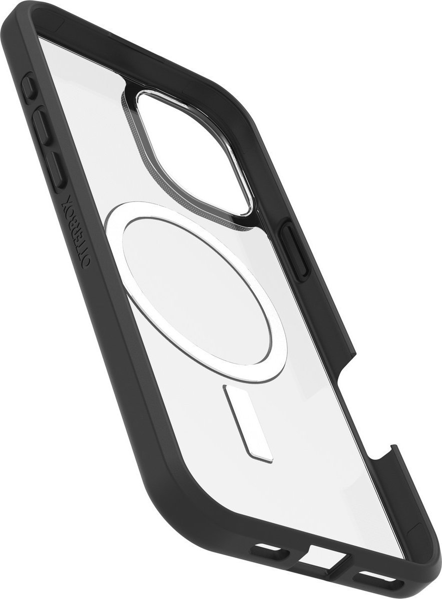 Футрола OtterBox React MagSafe за iPhone 16 Plus, проѕирна, со црна рамка