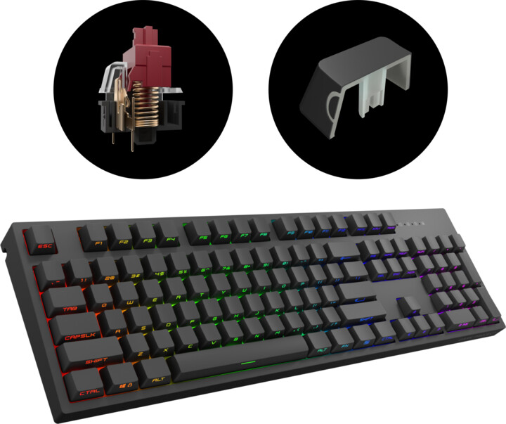 Tastierë Dark Project KD104A Side Print, Gateron Optical Red, US