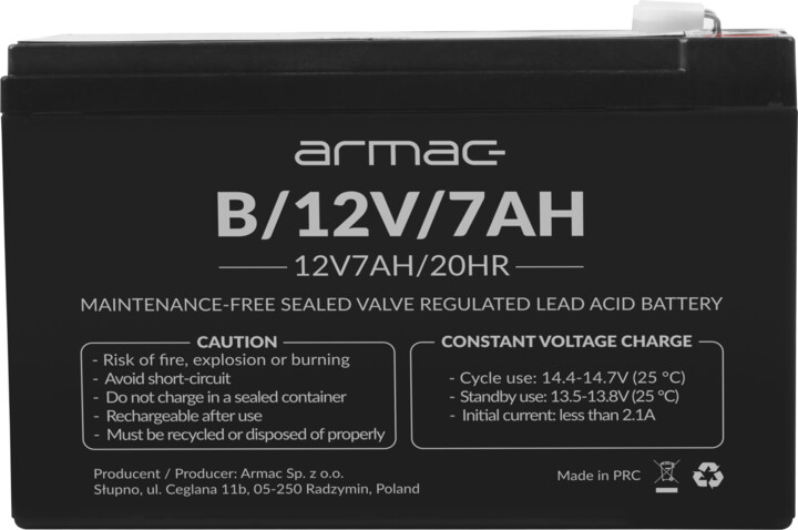 Bateri Armac, 12V / 7Ah