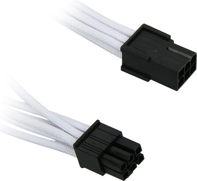 Kabllo PCIe BitFenix BFAMSC6PEG45WKRP, 6 pin në 6 pin, 0.45m, e bardhë