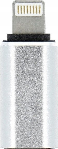 Adapter USB Type C në Lightning, karikim dhe të dhëna, argjendtë