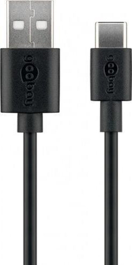 Kabllo USB Goobay 59118, USB A në USB C, 0.5 m, e zezë