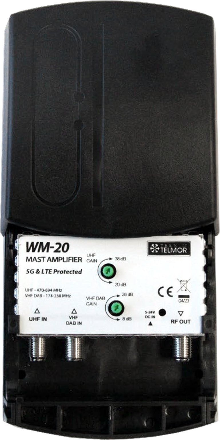 Përforcues antene Telmor WM-20, UHF VHF DVB-T2, 5G Protected, gri