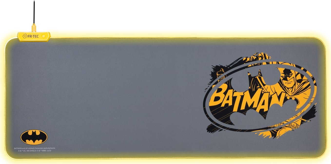 Mousepad gaming FR TEC Batman XL, me ndriçim RGB, shumëngjyrësh