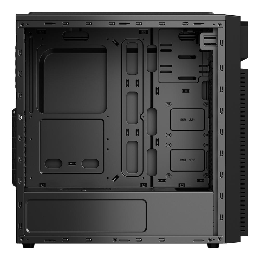 Kase kompjuteri Spacer Top Glass, ATX Mid Tower, xham i temperuar, e zezë