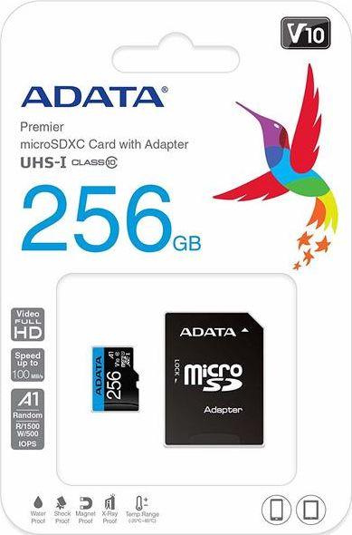 Kartë memoristike Adata Premier microSDXC 256GB UHS1/CL10/A1 (AUSDX256GUICL10A1-RA1) 3