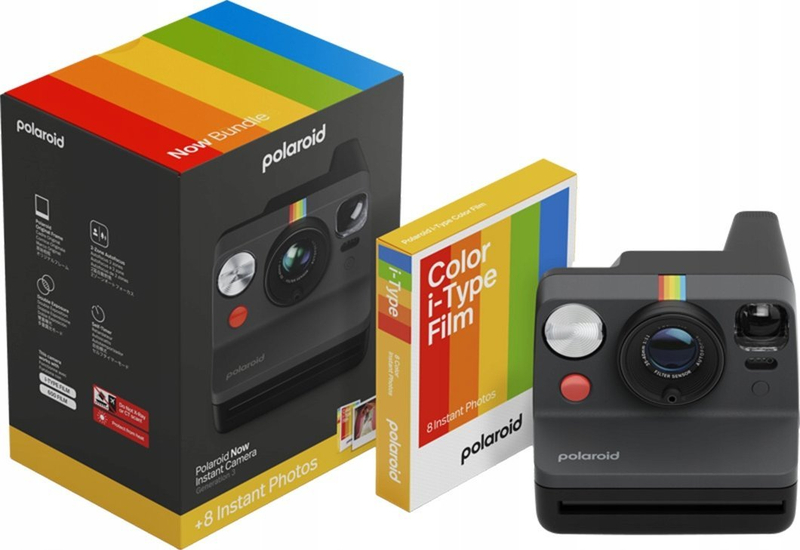 Kamerë instant Polaroid Now, analog, USB C, e zezë