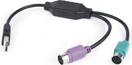 Përshtatës Gembird USB në dy PS/2, i zi