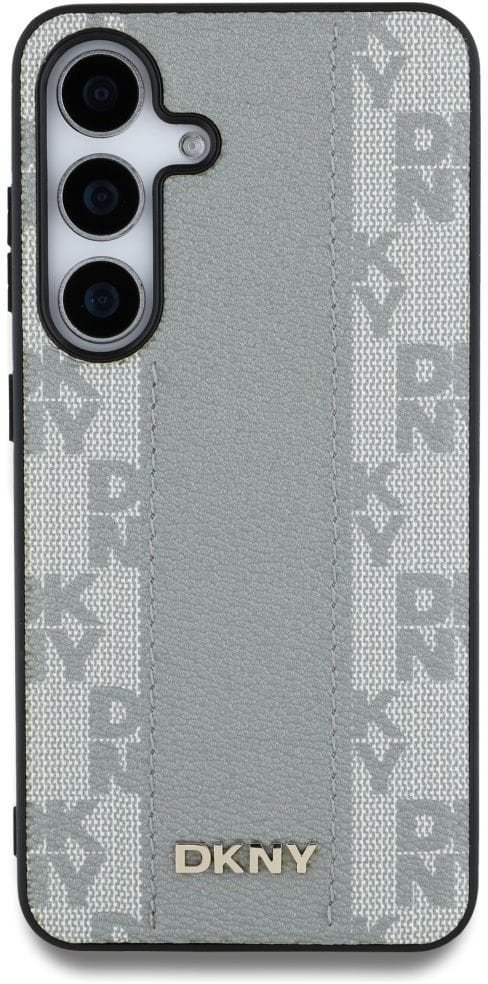 Навлака DKNY Leather MagSafe Case за Samsung Galaxy S25, мотив шах, беж