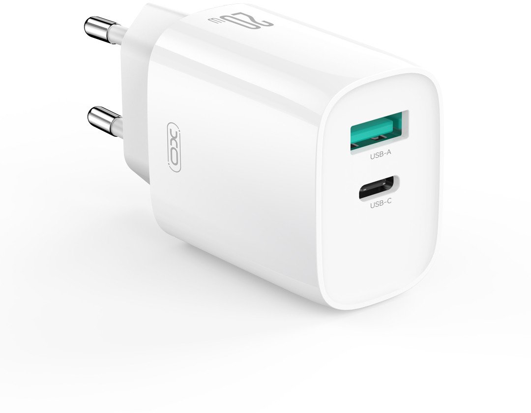 Karikues muri XO CE29 PD, 20W, 1x USB C 1x USB, me kabllo USB C, i bardhë