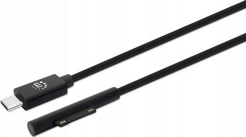 Kabllo karikimi Manhattan, USB C në Surface Connect, 15V 3A, 1.8m, e zezë
