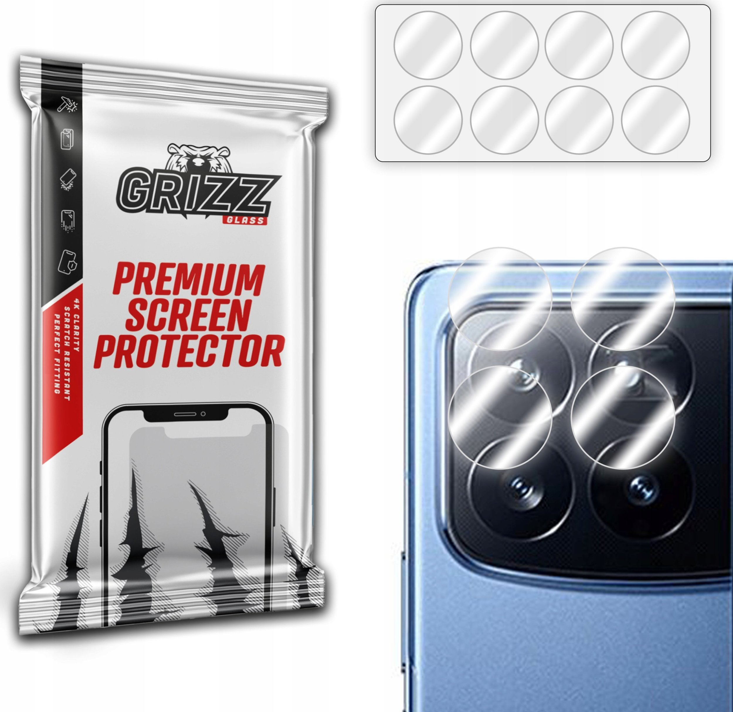 Set 2 xham mbrojtës hibrid për kamerë për Xiaomi Mix Fold 4, transparent