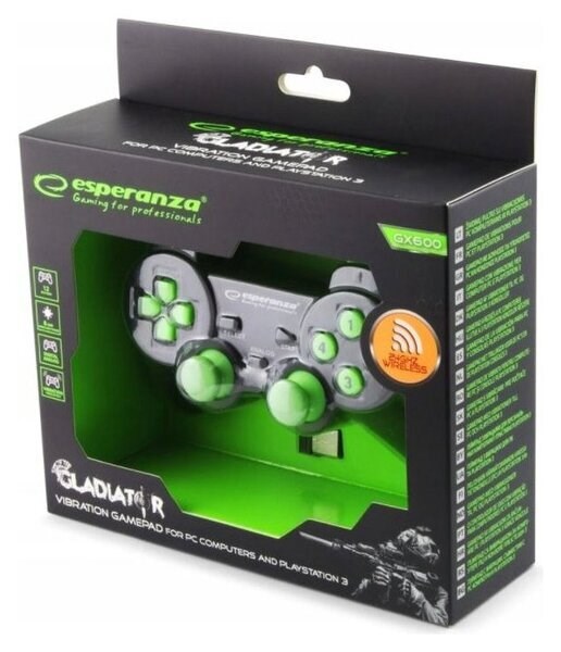 Gamepad wireless Esperanza GLADIATOR EGG108G, PC PS3, 2.4GHz, i zi