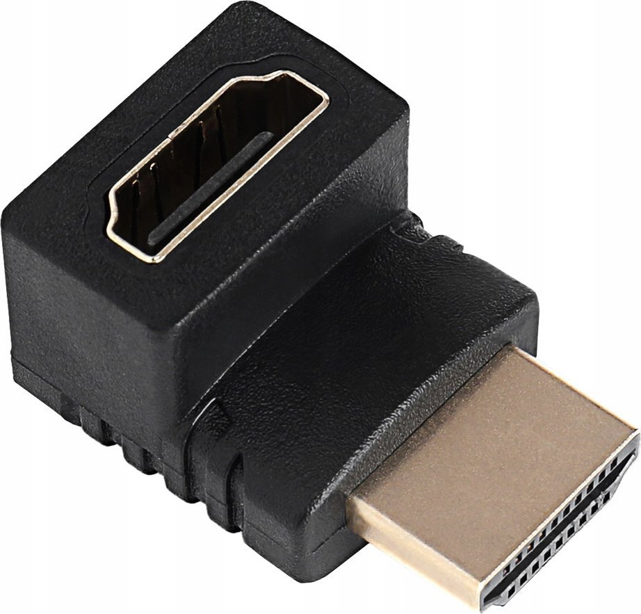 Adapter HDMI 90° Akyga AK-AD-70, HDMI mashkull në HDMI femër, 4K, i zi