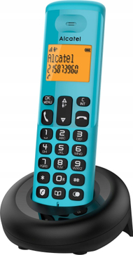 Telefon pa tel Alcatel E160, DECT, ekran i madh me ndriçim portokalli, blu