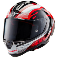 Helmetë Full Face Alpinestars Supertech S-R10 Team, madhësia M, i zi kuq bardhë