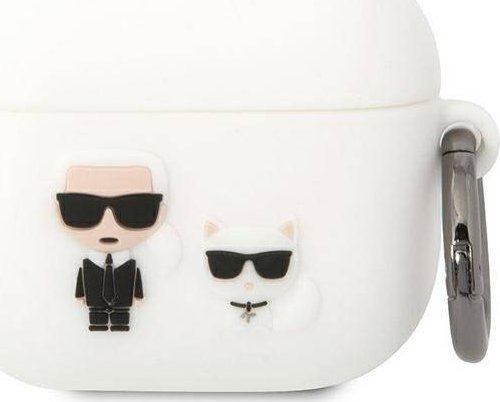 Mbulesë AirPods 3 Karl Lagerfeld KLACA3SILKCW, silikon, e bardhë