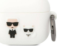 Mbulesë AirPods 3 Karl Lagerfeld KLACA3SILKCW, silikon, e bardhë