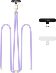 Rrip telefoni Tech-Protect C7S Rope Crossbody, i rregullueshëm, lavender me detaje ari