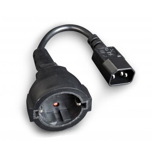 Kabllo rryme Gembird PC-SFC14M-01, IEC 320 C14 në Schuko, 0.15m, e zezë
