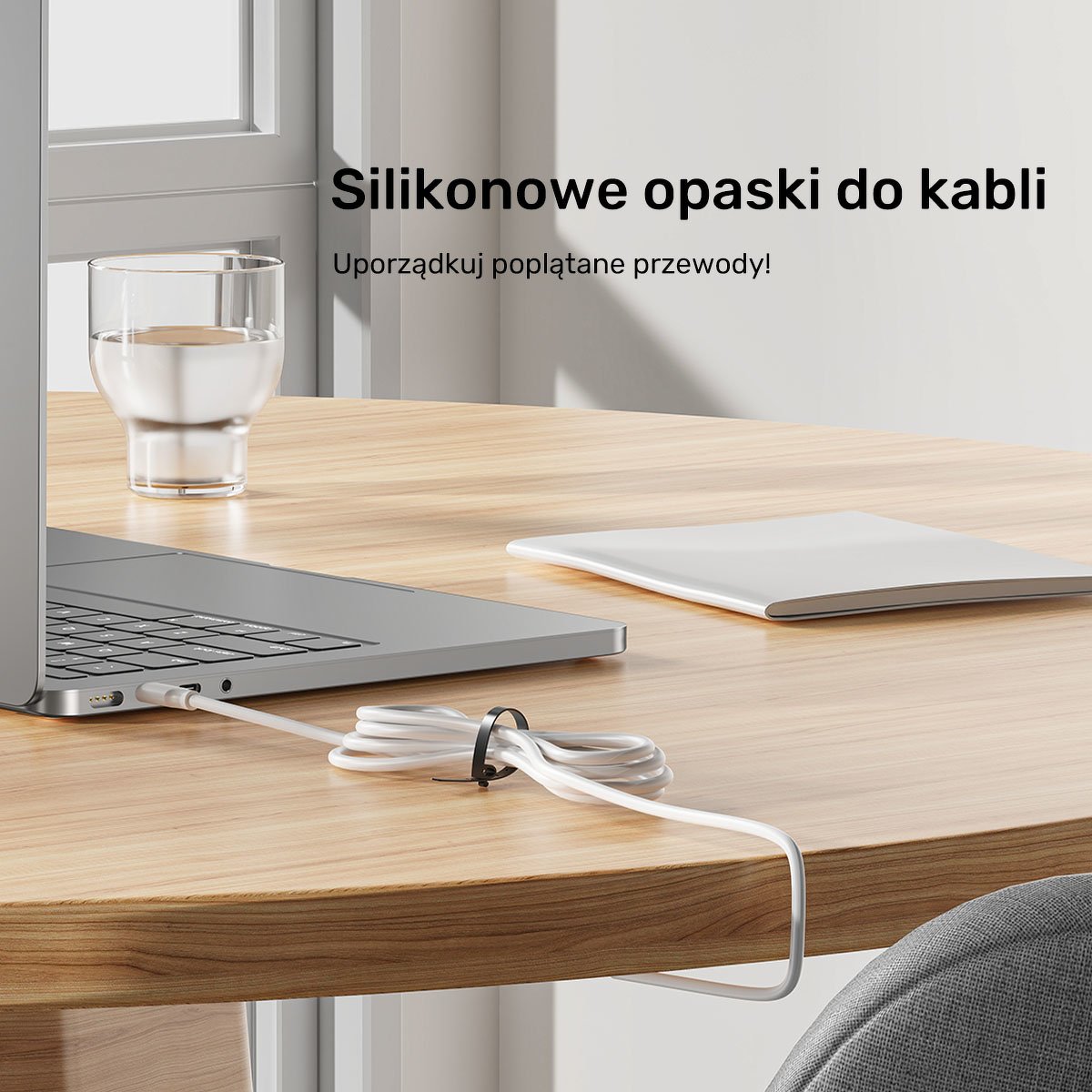 Shiritë silikoni për kabllo Unitek, set 5 copë, të zinj dhe gri