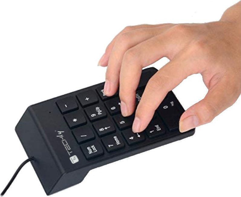 Tastierë Techly SLIM, numerike, me kabllo, PL, e zezë