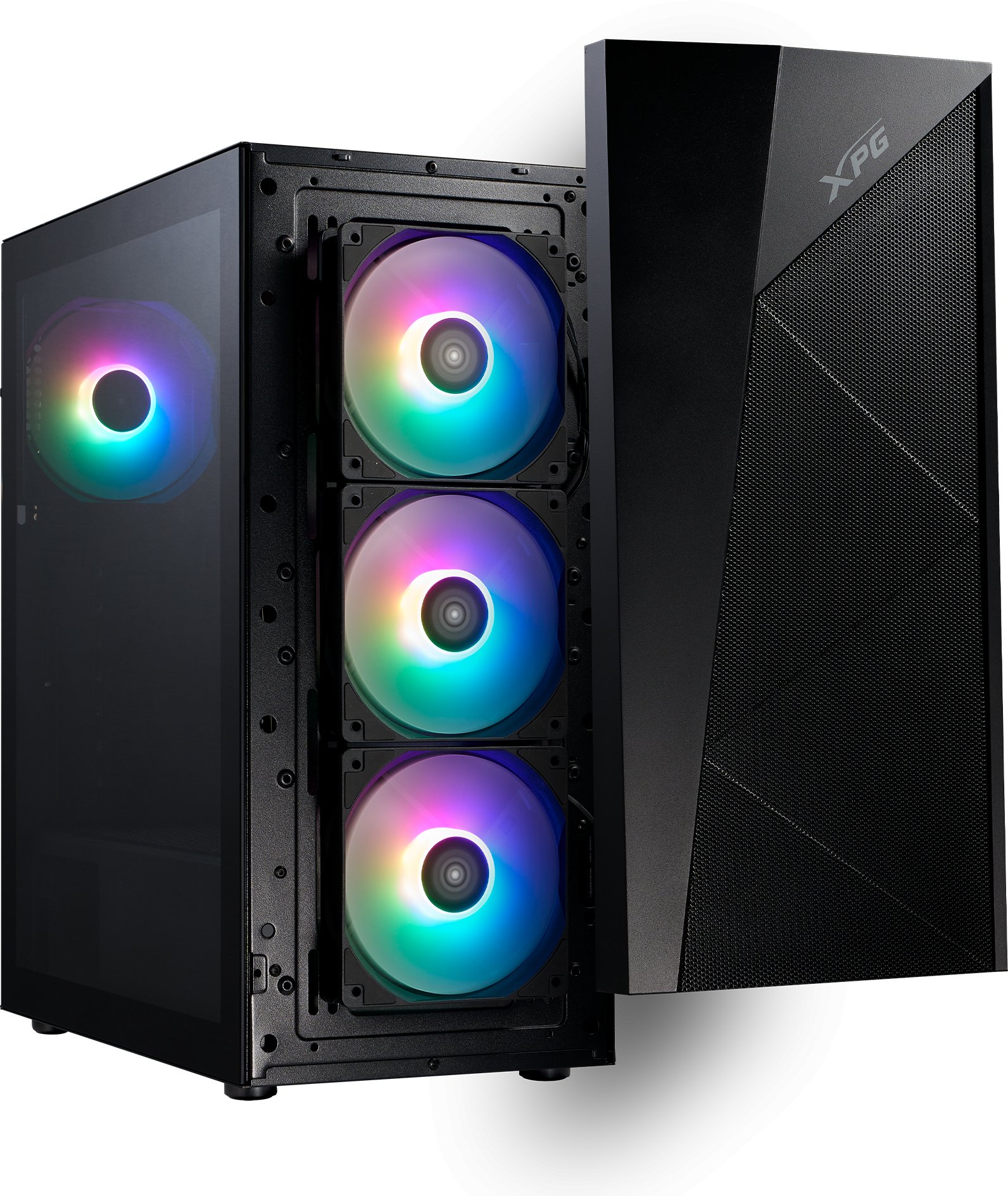 Kutia kompjuterike XPG LANDER 500, ATX MATX Mini ITX, 4 flladitëse ARGB 120 mm, e zezë