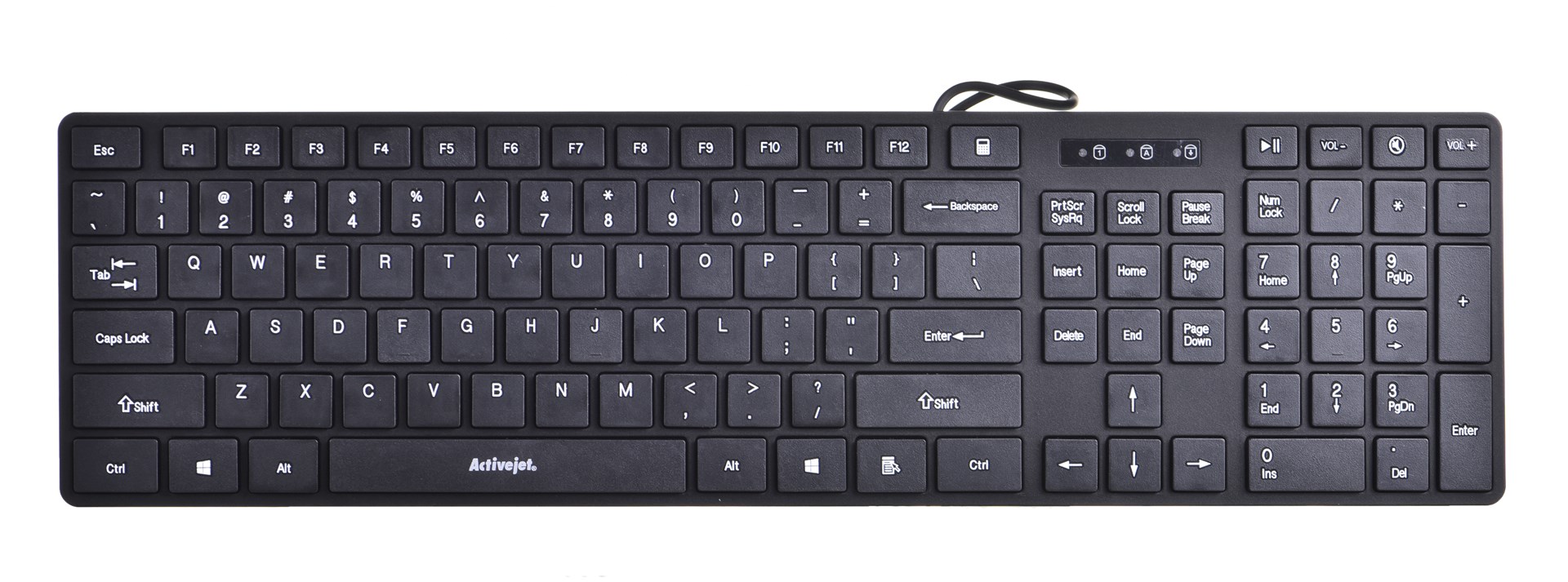USB тастатура Activejet K-3066SB, 109 копчиња, црна